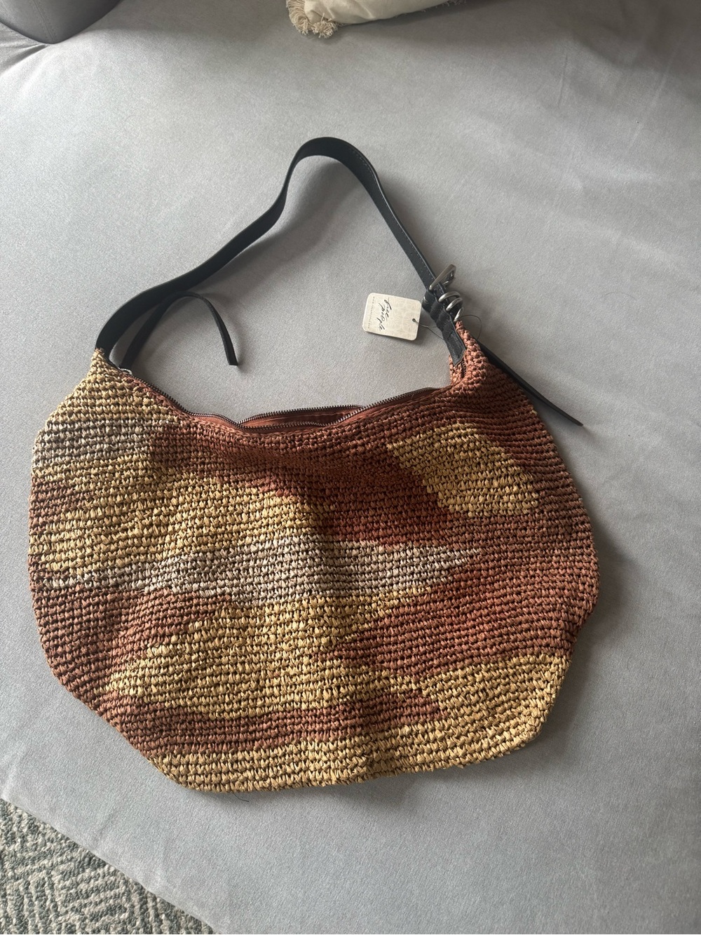 NWT Free People Santorini Straw Tote Bag - Picture 2 of 6